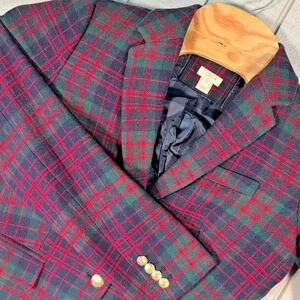 J. Crew Holiday Blazer Women's Size 4 Factory Schoolboy Red Green Plaid Tartan